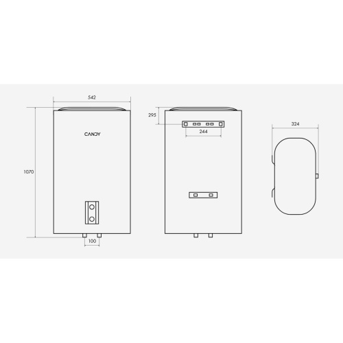 Водонагреватель электрический накопительный 100 л. Candy CF100V-P1 INOX 2 кВт