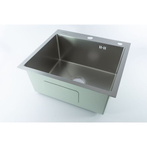 Мойка для кухни врезная Fmark FSC5045L сатин из нержавеющей стали, 50*45 см с сифоном