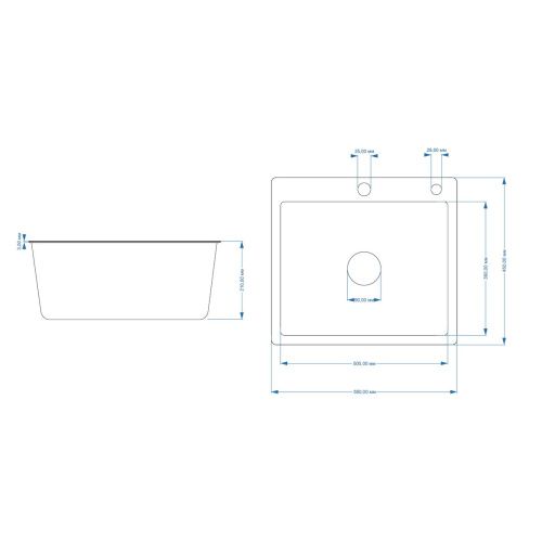Мойка для кухни врезная Fmark FSC5545Q графит из нержавеющей стали, 55*45 см с сифоном