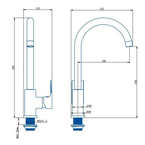 Смеситель для кухни Knotlor ERGOFIT KN-31 хром