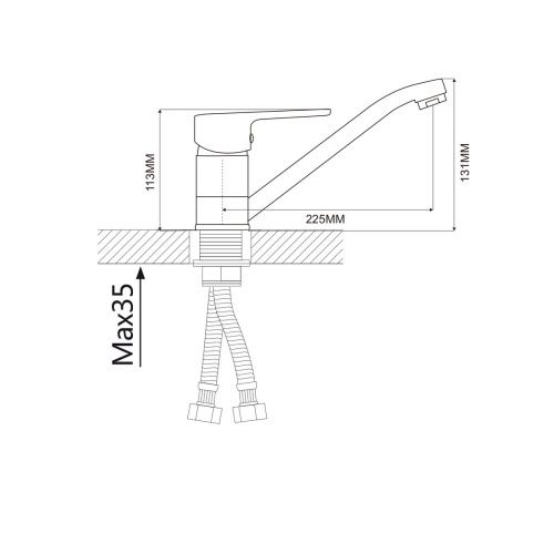Смеситель для кухни Ammore A5408-C белый-хром