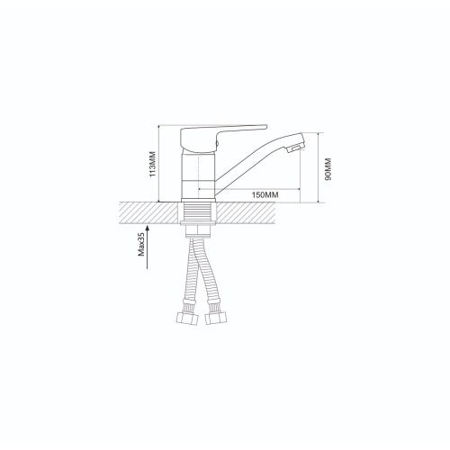 Смеситель для раковины/кухни Ammore A5103-A чёрный