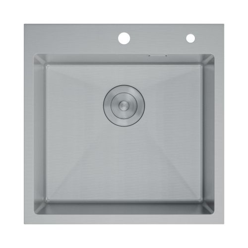 Мойка для кухни врезная D&K DKS505004 сатин из нержавеющей стали, 50*50 см с сифоном, коландером, дозатором