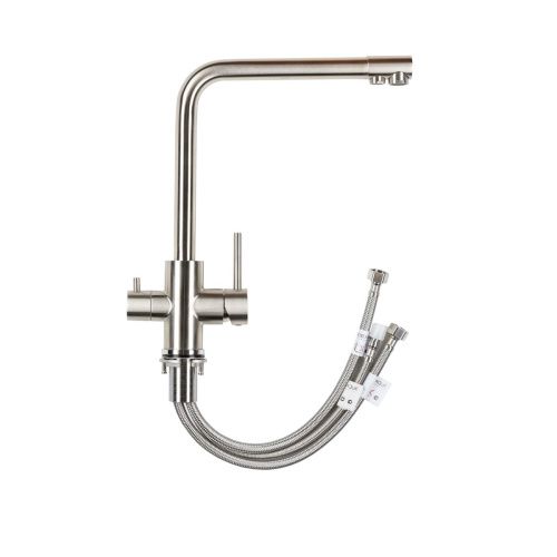 Смеситель для кухни GROSS AQUA GA3121609SS Neosteel с подключением к фильтру питьевой воды