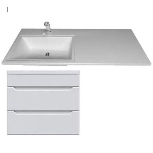 Тумба для ванной подвесная AGATA АТ60-788 Палермо 60 Л 2 ящика с раковиной Марсал 120 левая 5216120 с правым кронштейном