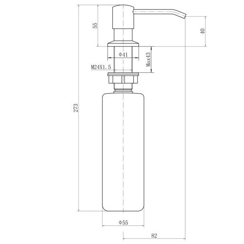 Дозатор для кухонной мойки врезной FASHUN A403-17 графит из нержавеющей стали, 300 мл механический