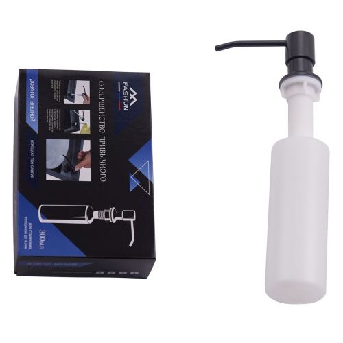 Дозатор для кухонной мойки врезной FASHUN A403-17 графит из нержавеющей стали, 300 мл механический