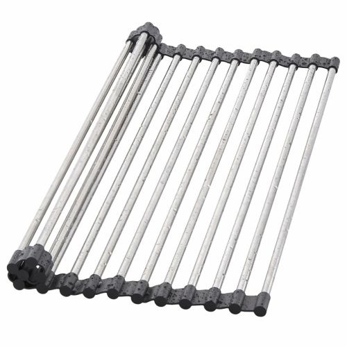 Ролл-мат для кухонной мойки FASHUN A404 сатин-чёрный из нержавеющей стали, 47*30.1 см