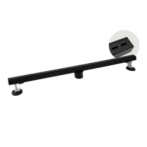 Желоб Санакс из нержавеющей стали 40060 800х32 мм, щелевой с сухим затвором, двухсторонняя решетка, черный