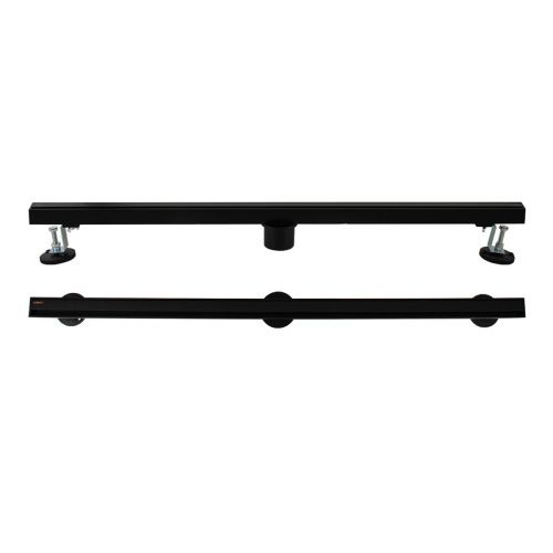 Желоб Санакс из нержавеющей стали 40060 800х32 мм, щелевой с сухим затвором, двухсторонняя решетка, черный