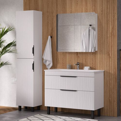 Тумба для ванны напольная Lotty 100.2Y tnLOTTY100.2Y-04 с раковиной Pulsus 100