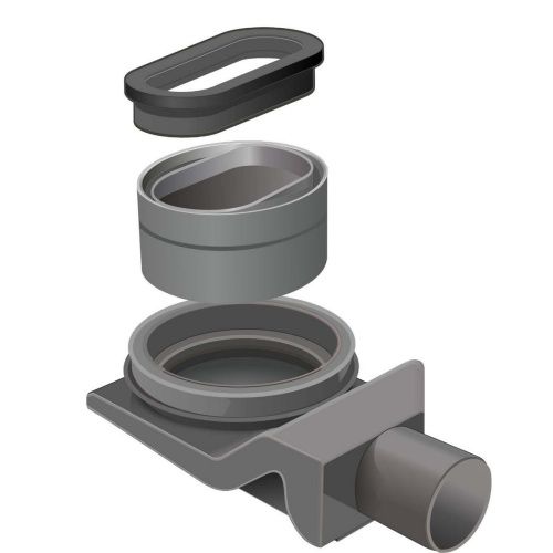 Желоб водоотводящий 500х70 мм TIM ZSt.1121.5002 Evolux Plus с двухсторонней решеткой горизонтальный сток