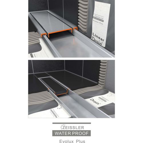 Желоб водоотводящий 500х70 мм TIM ZSt.1121.5002 Evolux Plus с двухсторонней решеткой горизонтальный сток