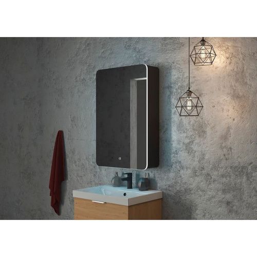Зеркало-шкаф Eltoro Black LED 560x850 Левый с розеткой МВК116