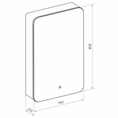 Зеркало-шкаф Eltoro Black LED 560x850 Левый с розеткой МВК116