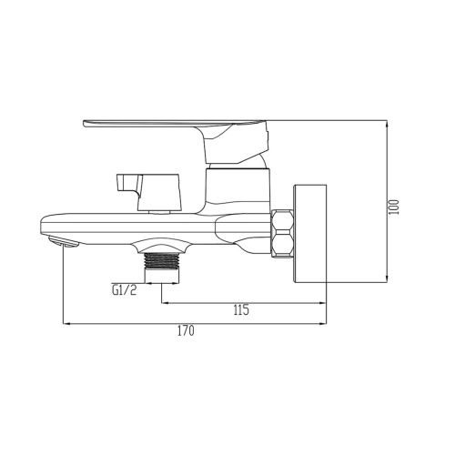 Смеситель для ванны GROSS AQUA Scandi 2550545C короткий излив