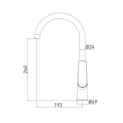 Смеситель для кухни GROSS AQUA Scandi 32425245C-B02 высокий излив