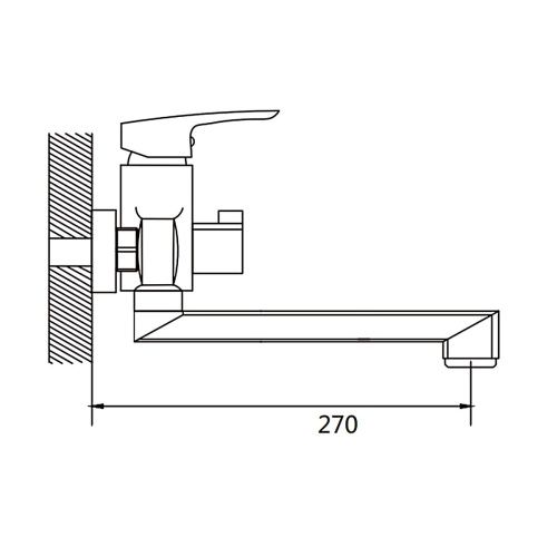 Смеситель для ванны Shevanik S8502T оружейная сталь