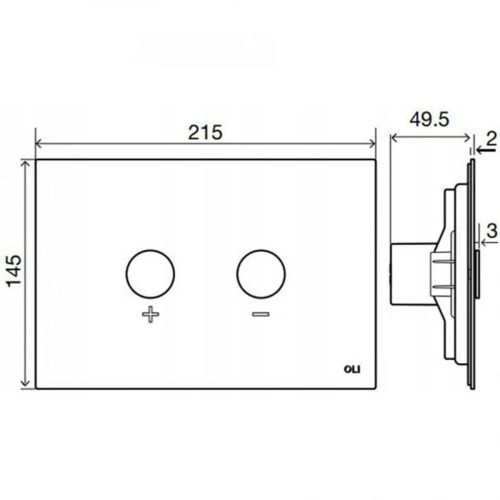 Кнопка пневматическая двойная OLI BLINK Gun Metal 882567 металл