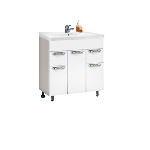 Тумба напольная AGATA Никас 100 АТ100-961, 2 ящика с раковиной Комфорт 100