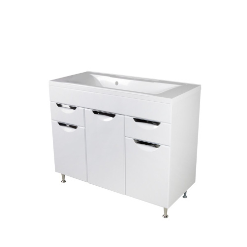 Тумба напольная AGATA Никас 100 АТ100-961, 2 ящика с раковиной Комфорт 100