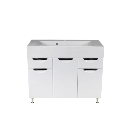 Тумба напольная AGATA Никас 100 АТ100-961, 2 ящика с раковиной Комфорт 100