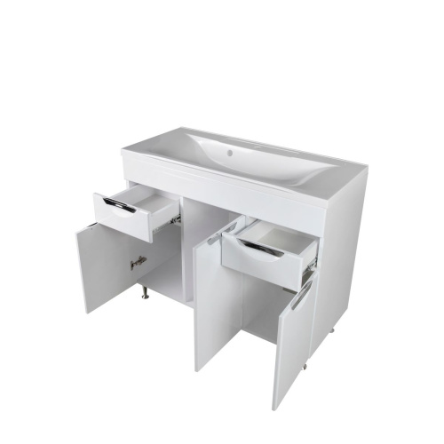 Тумба напольная AGATA Никас 100 АТ100-961, 2 ящика с раковиной Комфорт 100