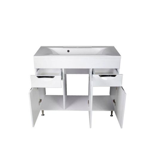 Тумба напольная AGATA Никас 100 АТ100-961, 2 ящика с раковиной Комфорт 100