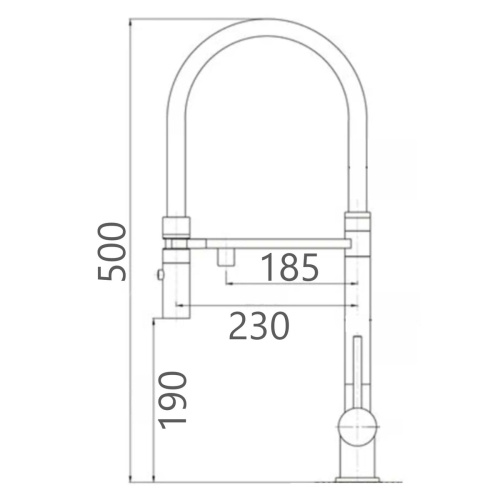 Смеситель для кухни GROSS AQUA 3188611SSMGB Neosteel матовое золото, с подключением к фильтру питьевой воды
