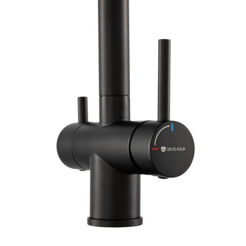 Смеситель для кухни GROSS AQUA 3188611SSMBB Neosteel черный, с подключением к фильтру питьевой воды