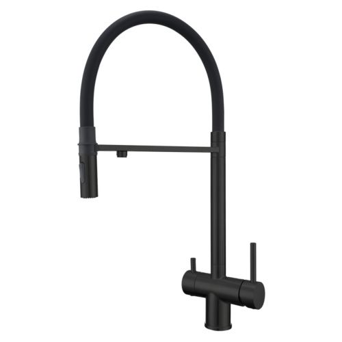 Смеситель для кухни GROSS AQUA 3188611SSMBB Neosteel черный, с подключением к фильтру питьевой воды