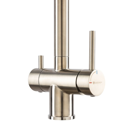 Смеситель для кухни GROSS AQUA 3188611SSB Neosteel нержавеющая сталь, с подключением к фильтру питьевой воды