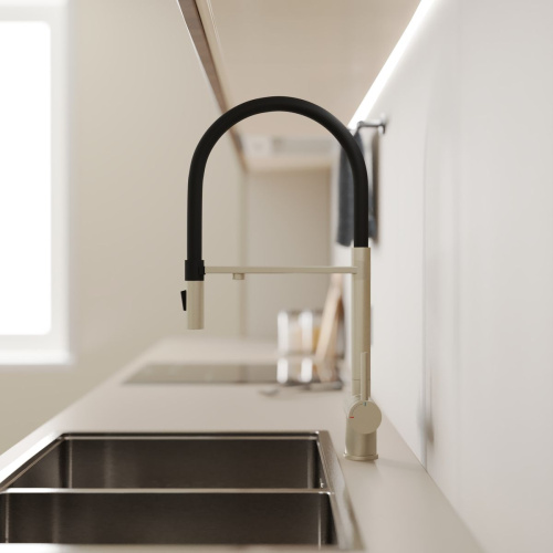 Смеситель для кухни GROSS AQUA 3188611SSB Neosteel нержавеющая сталь, с подключением к фильтру питьевой воды