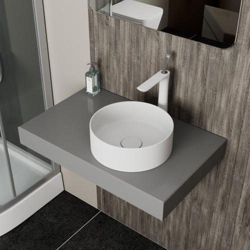 Раковина накладная D&K Matrix DT1391508, 355*355*120 мм, матовый, белый