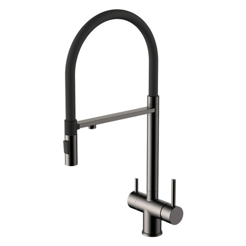 Смеситель для кухни GROSS AQUA 3188611SSGMB Neosteel графит, с подключением к фильтру питьевой воды