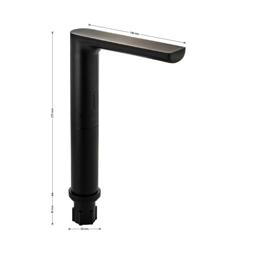 Смеситель сенсорный для раковины BRIMIX 08780, высокий, черный из нержавеющей стали