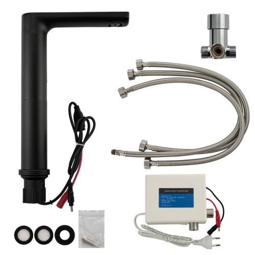 Смеситель сенсорный для раковины BRIMIX 08780, высокий, черный из нержавеющей стали