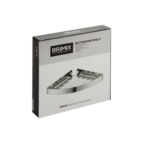 Полка угловая BRIMIX 5686  литая из нержавеющей стали, хром