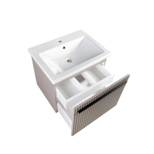 Тумба подвесная AGATA Суматра 60 АТ60-436 тортора, 2 ящика с раковиной Como 60