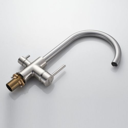 Смеситель для кухни Shevanik S128L с подключением фильтра питьевой воды, сатин