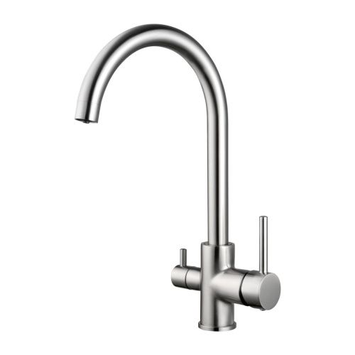 Смеситель для кухни Shevanik S128L с подключением фильтра питьевой воды, сатин