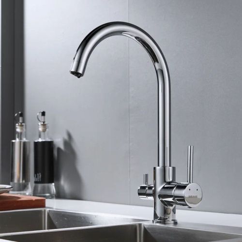 Смеситель для кухни Shevanik S128 с подключением фильтра питьевой воды, хром