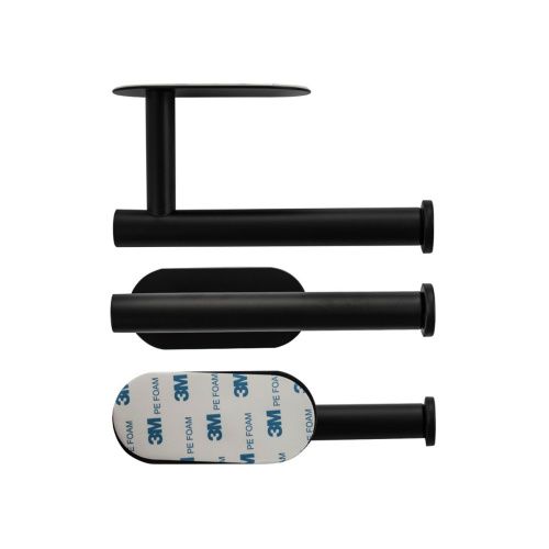 Держатель для туалетной бумаги BRIMIX 79912 на самоклейке, из нержавеющей стали, черный