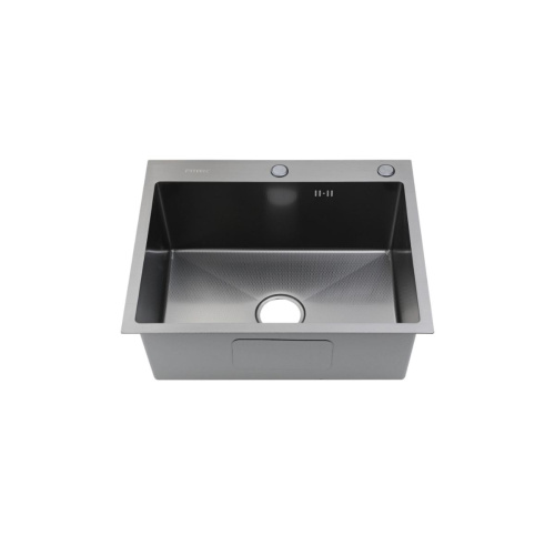 Мойка для кухни врезная Fmark FSC5050Q графит из нержавеющей стали, 50*50 см с сифоном