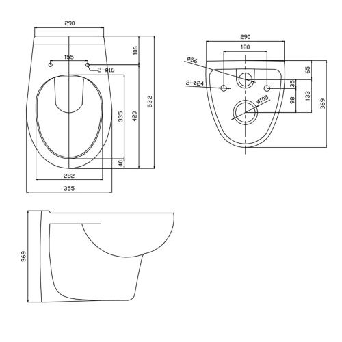 Унитаз подвесной WesnaArtOCEAN, 202-OCE12 сиденье дюропласт, белый