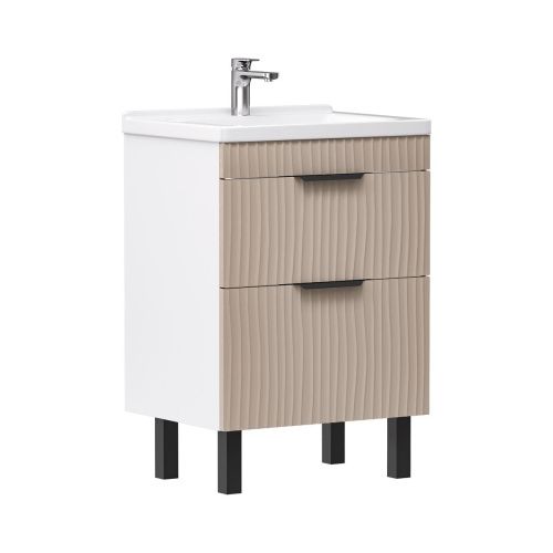 Тумба для ванны напольная VOLNA Lotty 60.2Y tnLOTTY60.2Y-13 Латте с раковиной Миранда 60