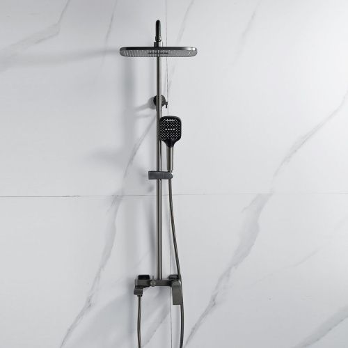 Душевая система Shevanik S4136T оружейная сталь