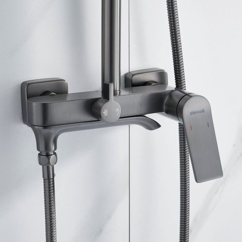 Душевая система Shevanik S4136T оружейная сталь