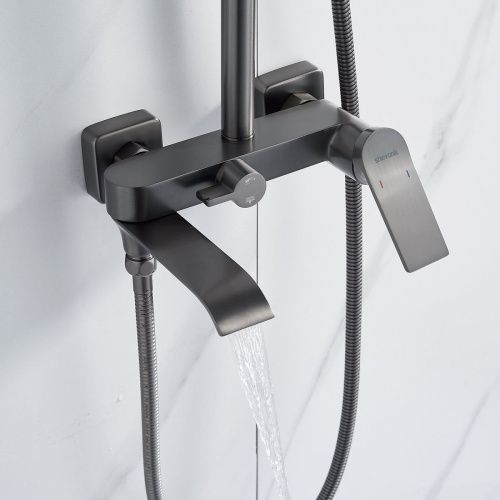 Душевая система Shevanik S4136T оружейная сталь