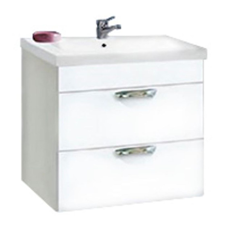 Тумба подвесная AGATA Никас 80 АТ80-565, 2 ящика с раковиной Como 80